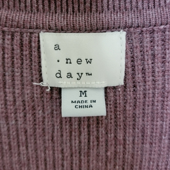 A New Day | Collared Ribbed V-neck Pullover Sweater Size Medium - Picture 4 of 5